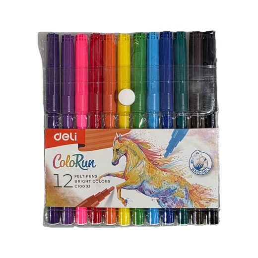 دلی c10003 - ماژیک 12 رنگ کیفی