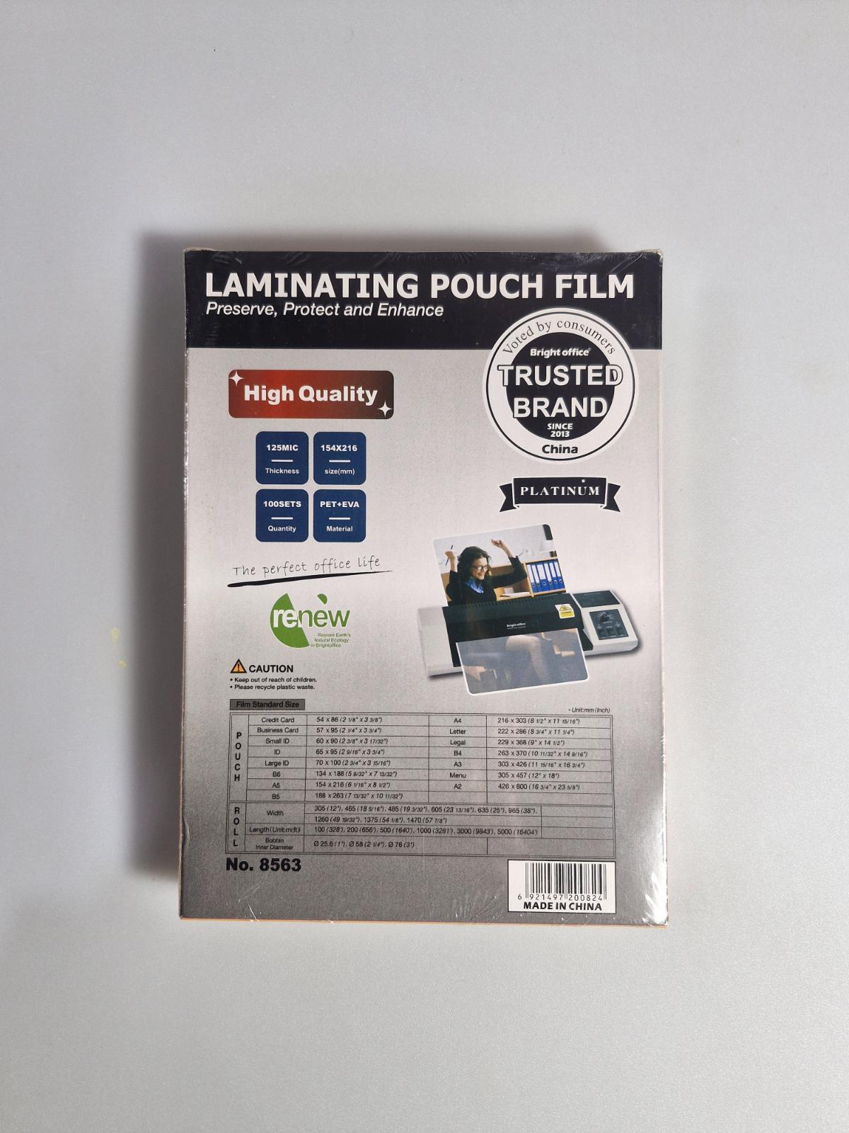 برایت افیس - طلق لمینت 125 میکرون A5 کد 120-3