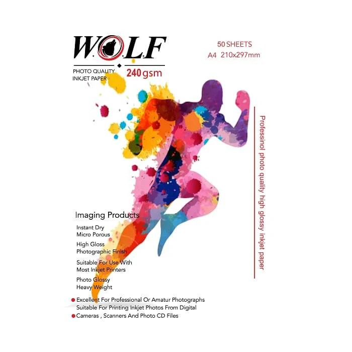 ولف - گلاسه 240 گرم A4  -کارتن20ب