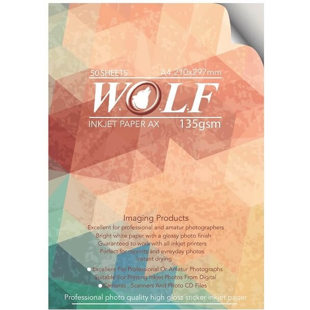 ولف - کاغذ 135 گرم پشت چسب دار A4
